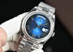 DD 40mm 3255 Movement Waterproof 100m SS with Blue Face President Band Women Watch